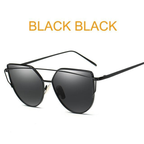 Metal reflective flat lens sunglasses