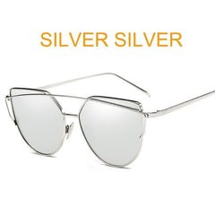 Metal reflective flat lens sunglasses