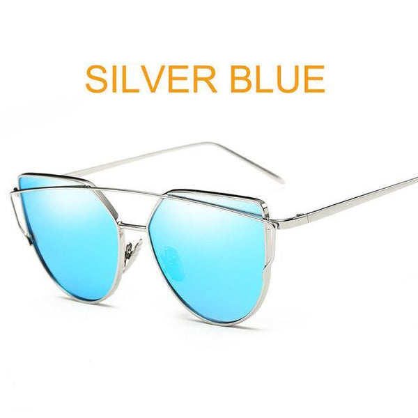 Metal reflective flat lens sunglasses